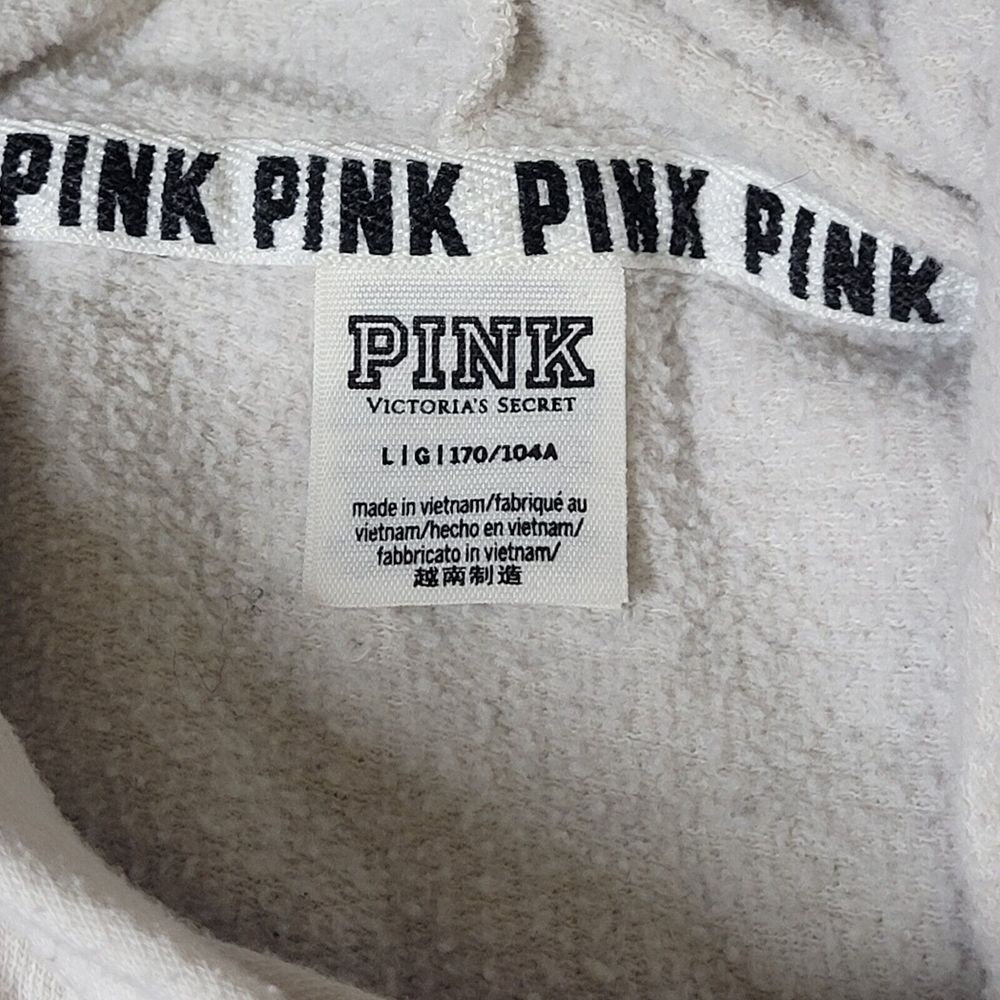 PINK Victoria's Secret Women‎ Sweatshirt Large Hoodie Logo Fleece - Picture 3 of 5